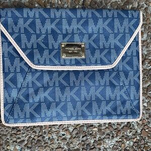 Michael Kors Navy Monogram Envelope Clutch